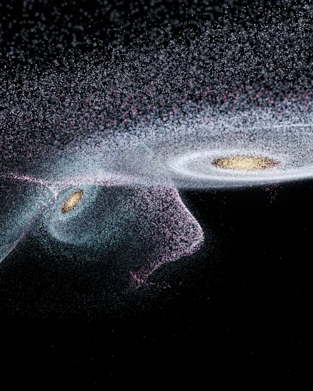 The Story of Everything, chapter III: Galaxies Collide (its live Step inside simulation)